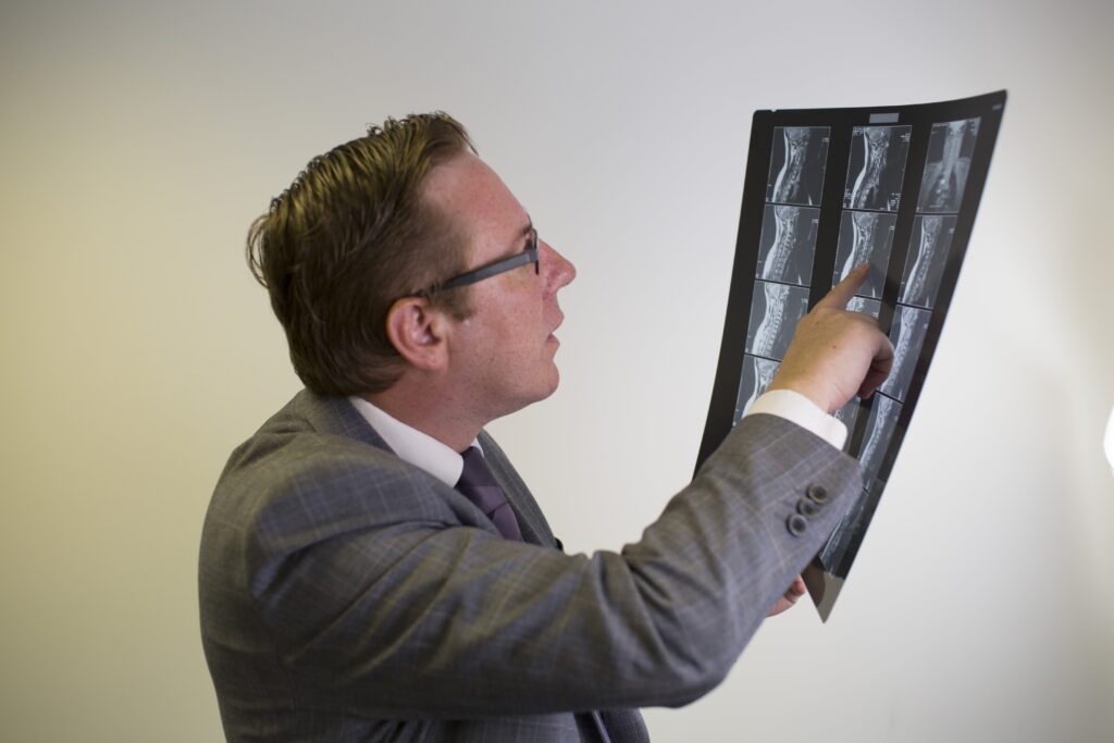 Rob Clarke looking at X-ray